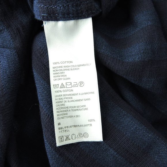 Tommy Bahama XS navy blue shadow stripe button down light blouse top shirt - Picture 10 of 10